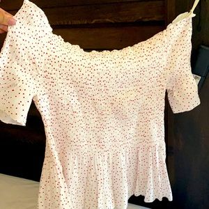 smocked off The shoulder blouse size L